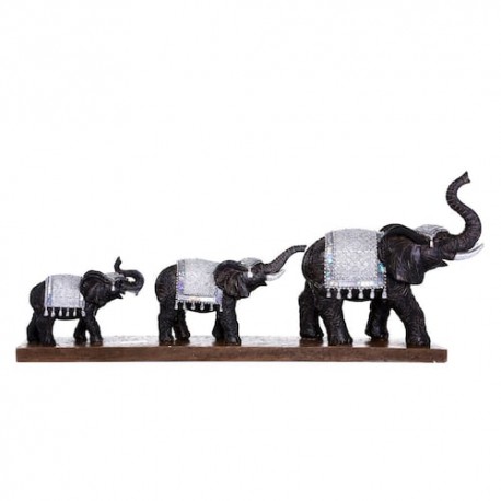 Figura elefante negro/plata
