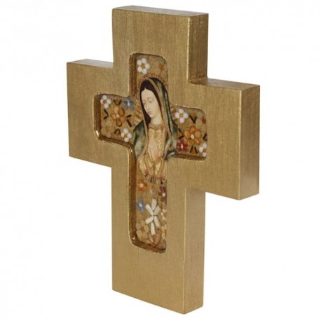 Cruz dorada Virgen de Guadalupe
