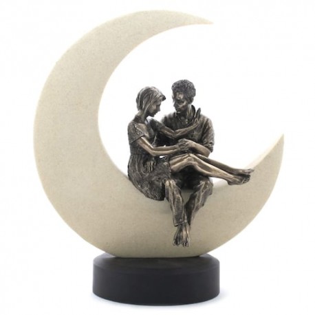 Figura Wise Unicorn pareja sobre la luna