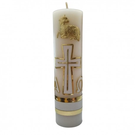 Cirio pascual dorado y blanco 21 cm
