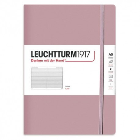 Cuaderno mediano de rayas en color polvo