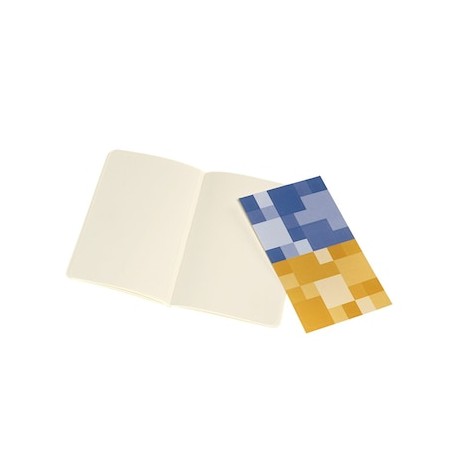 Set 2 Libretas Bolsillo Amarillo Ambar Azul Hoja Blanca Pasta Suave