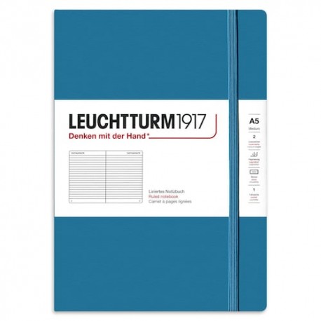 Cuaderno mediano rayada azul claro