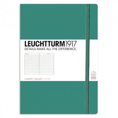 Cuaderno mediano rayada esmeralda