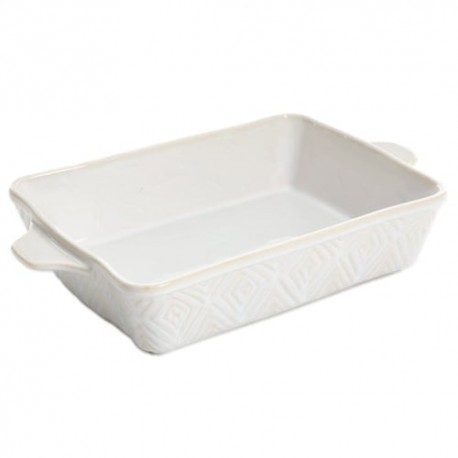 Refractario rectangular 15.6 blanco reactivo de ceramica