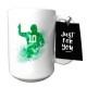 Taza de cerámica con diseño de jugador de fútbol 10 verde