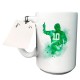 Taza de cerámica con diseño de jugador de fútbol 10 verde
