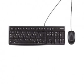 Logitech combo teclado y mouse con cable MK120 - negro