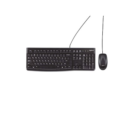 Logitech combo teclado y mouse con cable MK120 - negro