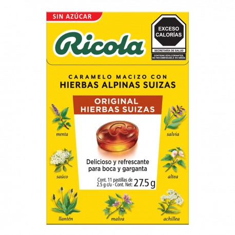 RICOLA ORIGI HIERB SUIZAS S/AZUCAR C/11 27.5G