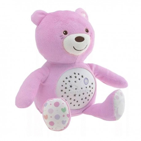 Oso lámpara noche rosa chicco e4