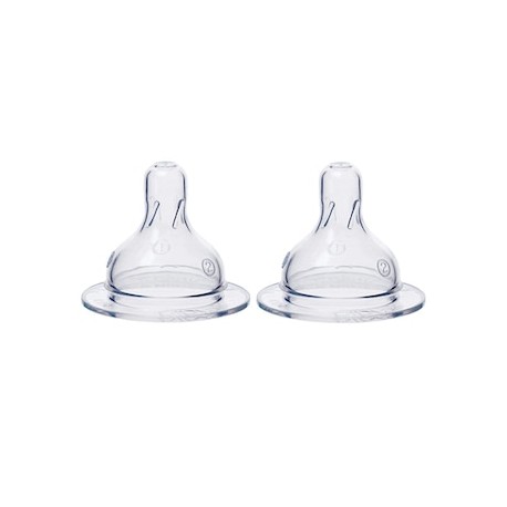 Par de tetinas flujo variable 3 en 1 cuello ancho
