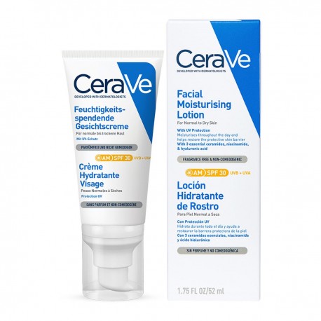 Loción Facial Cerave Hidratante FPS 30 Piel Seca 52ml