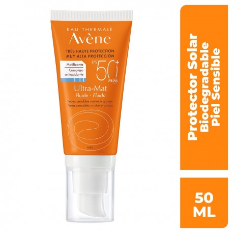 Bloqueador Solar de Toque Seco sin Color FPS 50+ para Piel Sensible Avène